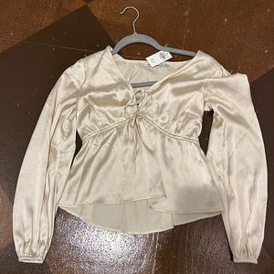 Silky long sleeve top
